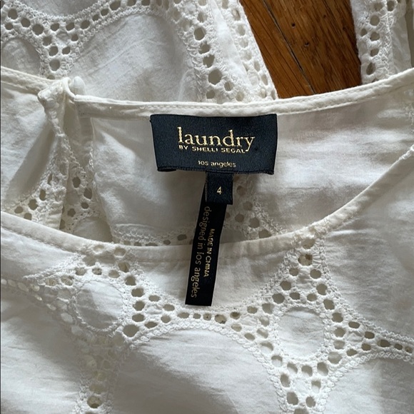Laundry white eyelet dress with scalloped hem - Picture 6 of 7